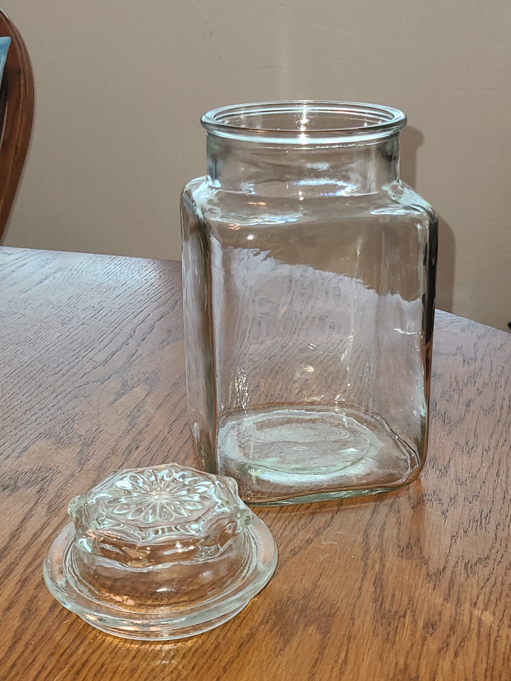 Anchor Hocking Clear Glass Square Pantry Jar with Decorative Lid